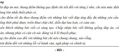 Đáp án chính thức đề thi đại học môn văn khối c năm 2014 của Bộ Giáo dục
